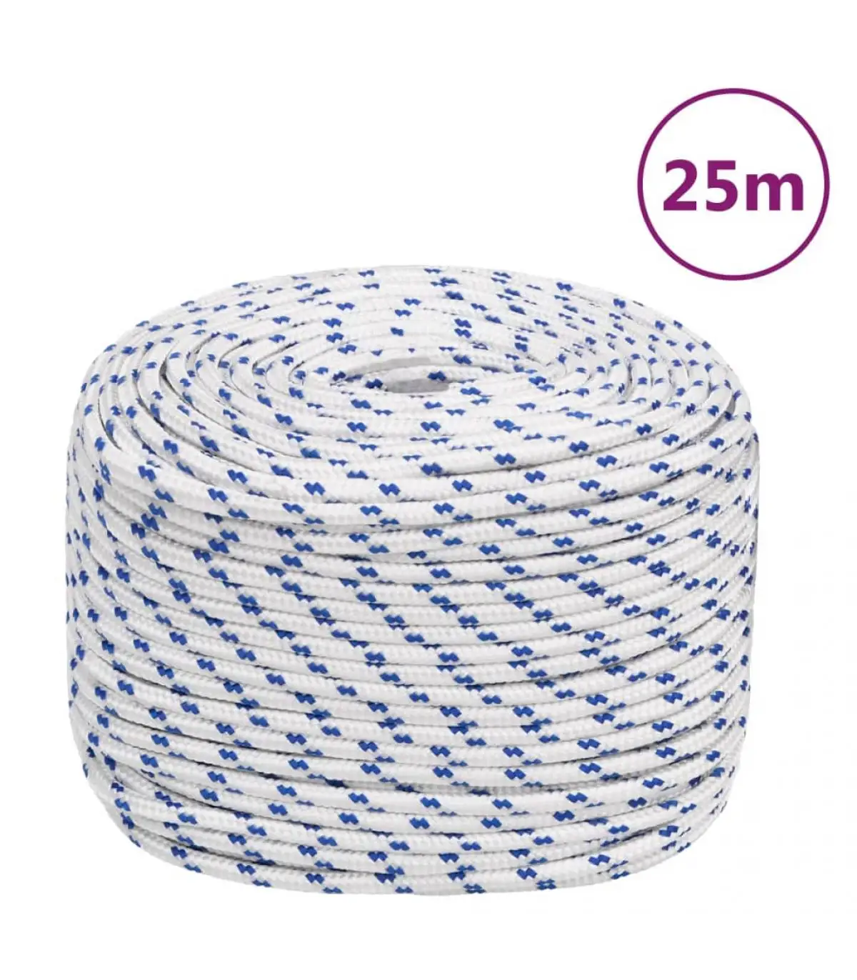 Metal ropes and ropes white polypropylene boat rope 8 mm 25 m