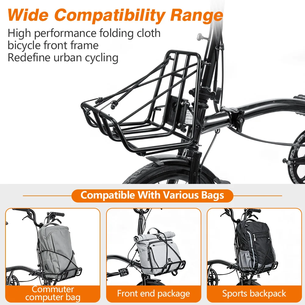 NEWBOLER Brompton Metall-Frontträger für Brompton Fahrradtasche, leichter Front-Gepäckträger, Fahrradzubehör – Detail 3
