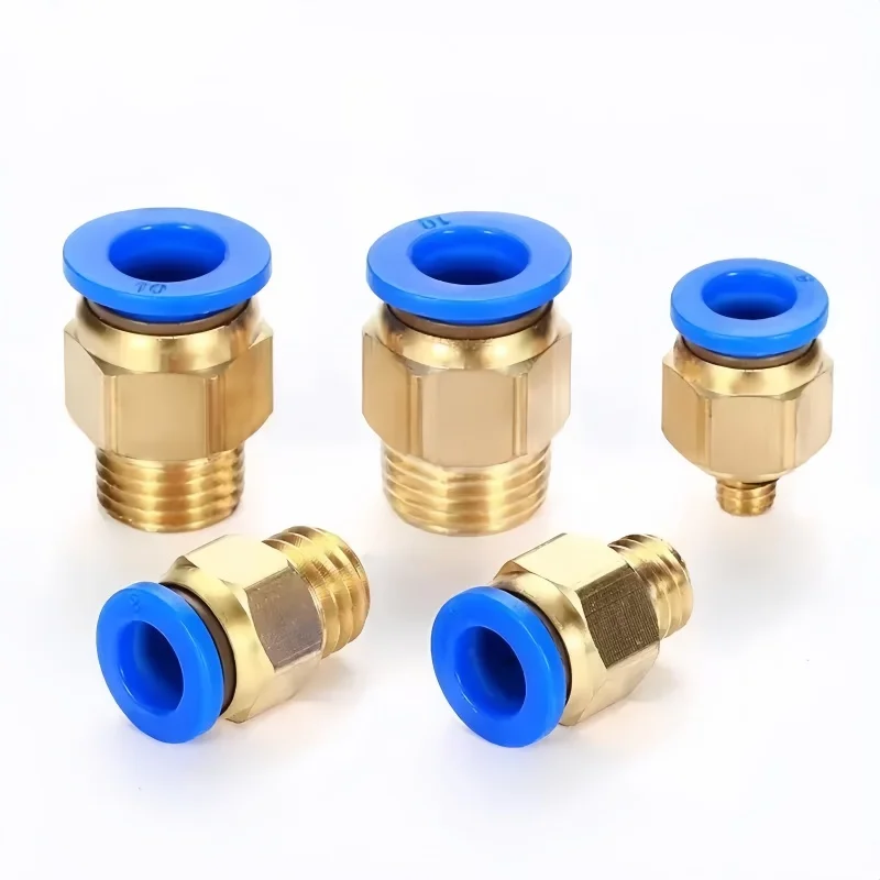 BSPT 1/8'' 1/4'' 3/8'' 1/2'' Male-4 6 8 10 12mm   Pneumatic Connectors Male Straight One-Touch Fittings, PC6-01