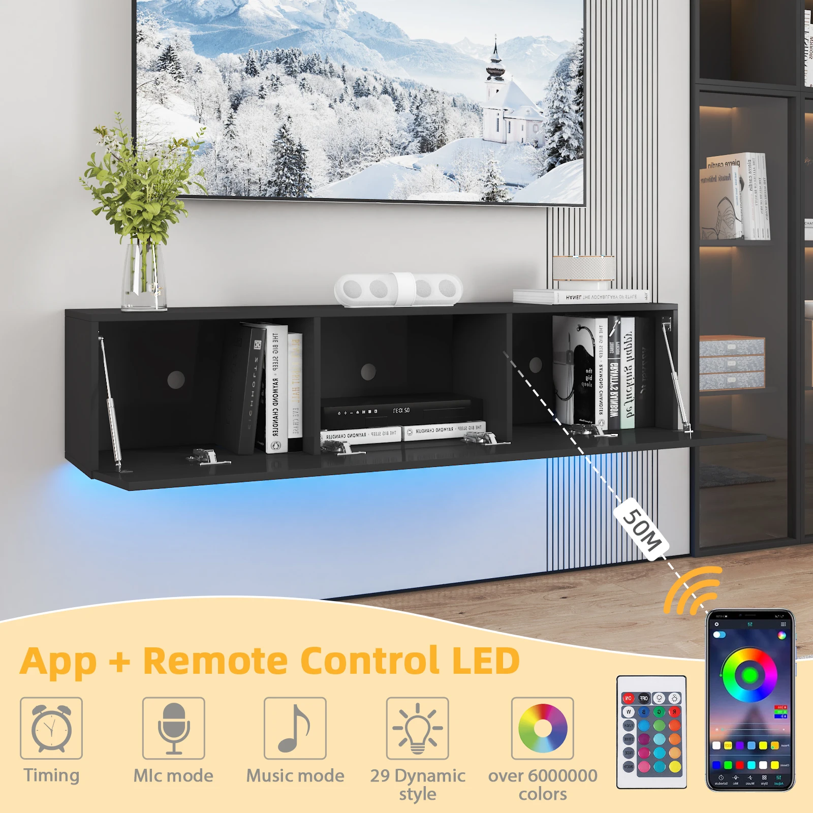 Floating TV Stands with LED Lights 55