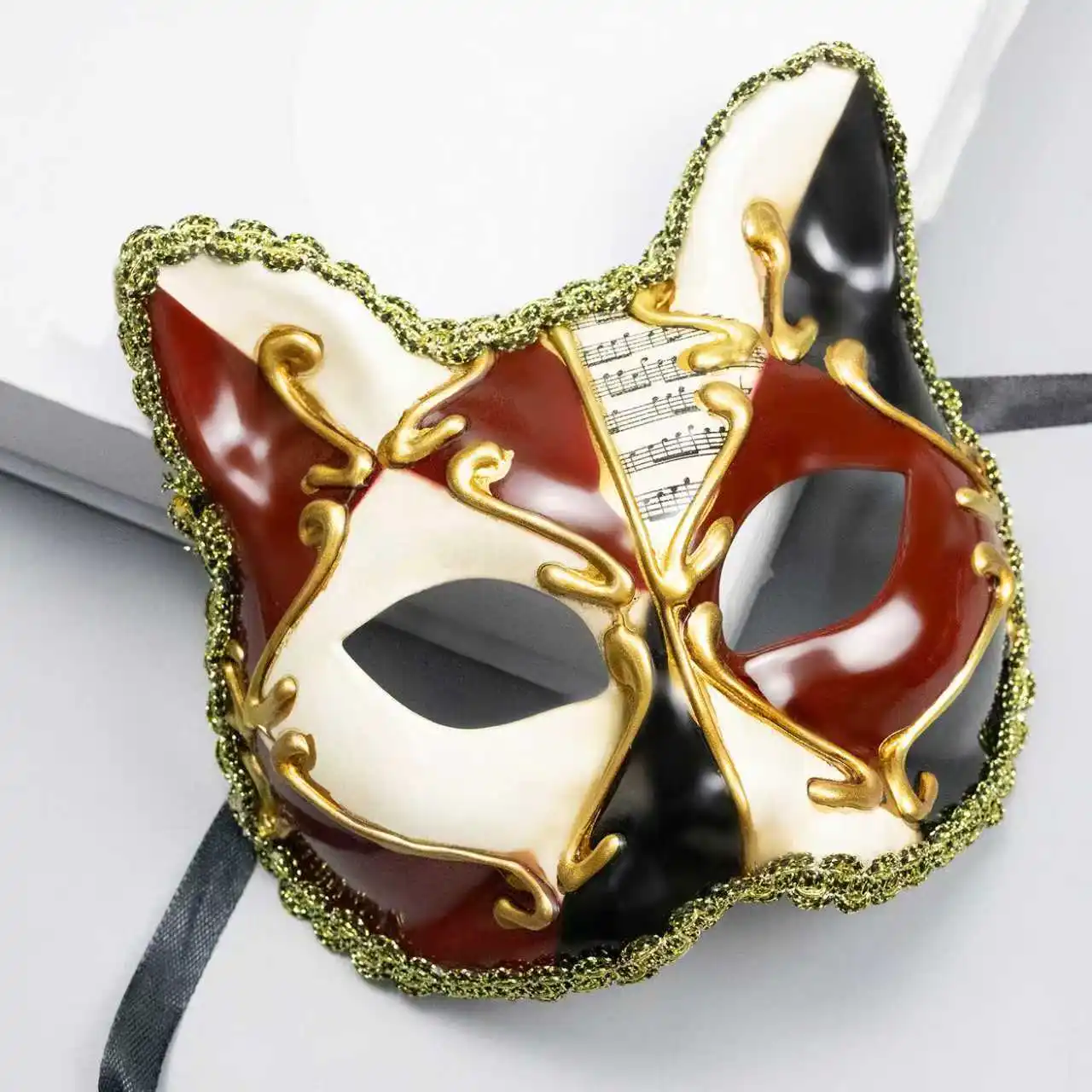 الأطفال أطفال البندقية الثعلب القط الوجه العلوي حفلة تنكرية، هالوين موضوع حفلة القط تأثيري قناع الرقص ماكياج الدعائم