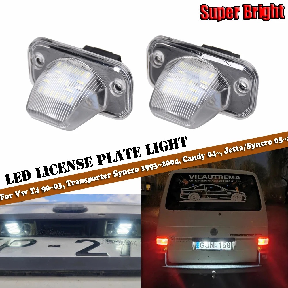 LED Number Plate Lamp For VW T4 Transporter Campmob Passat B5 B6 Caddy Jetta Touran Canbus Error Free White License Plate Light