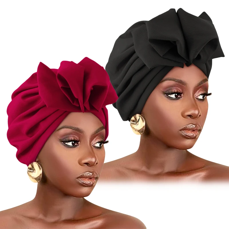 2 Stück Neue Muslimische Frauen Turban Hut Hijab Mütze Indische Kappe Kopftuch Elastische Haarbänder Hut Beanie Damen Mädchen Haaraccessoires – Detail 6