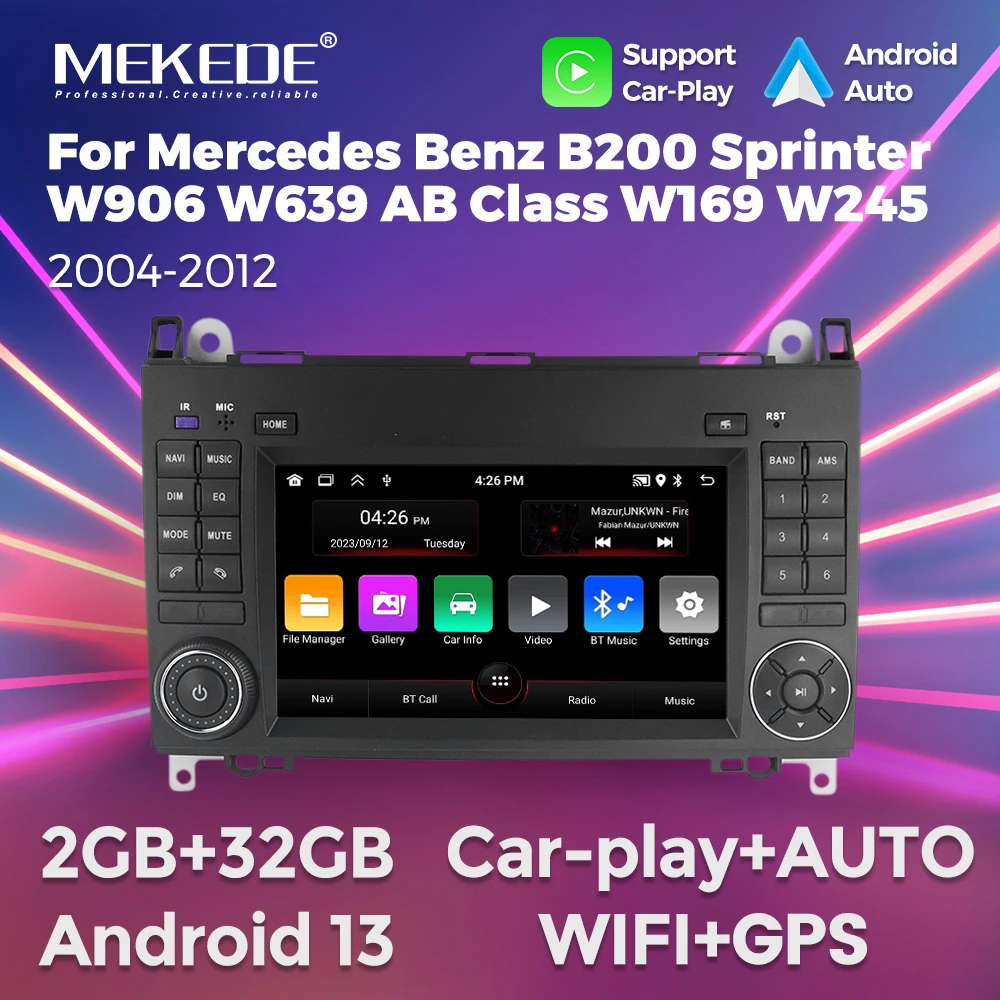 

MEKEDE Carplay Auto For Mercedes Benz B200 Sprinter W906 W639 AB Class W169 W245 Viano Vito Car Screen Stereo 2 din Speaker