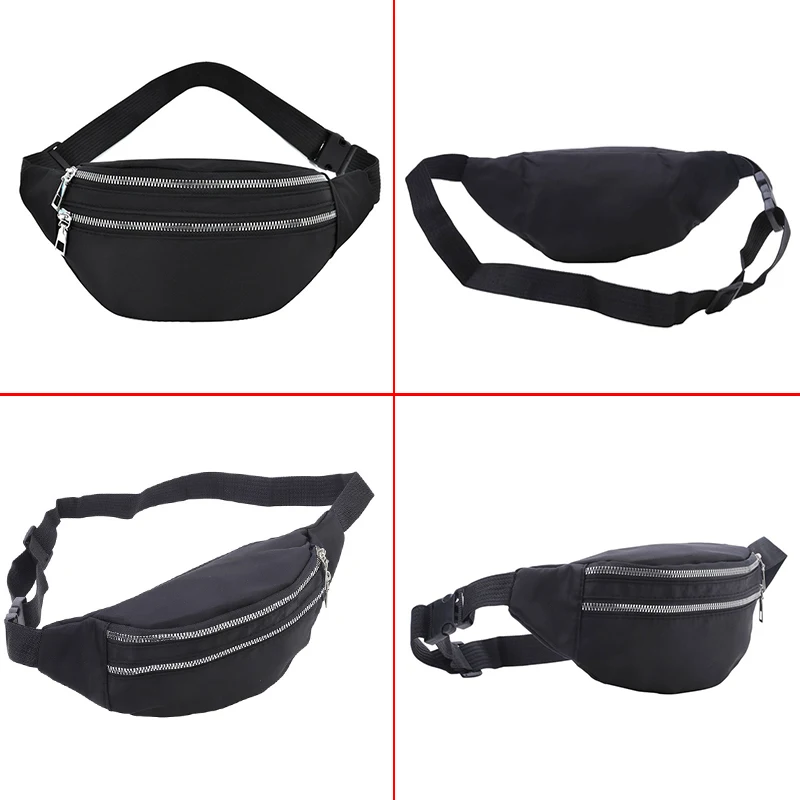 Waist Bag Women Fanny Pack Oxford Female Hip Bum Bag Men Banana Bag Women`s Belt Pocket Ladies Belly Money Pouch Fashion Purse