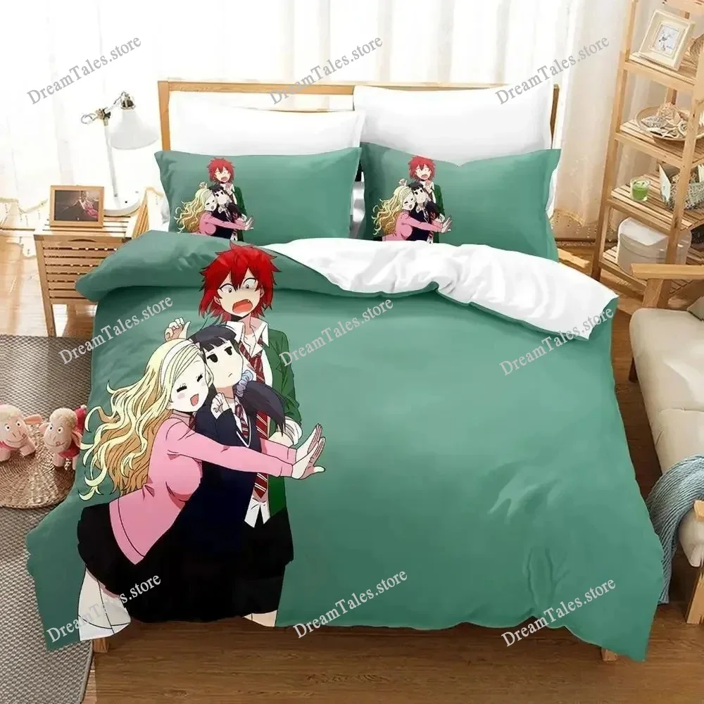 2025 Bed Sheet Set Tomo-chan Is A Girl! Bedding Set Single Twin Full Queen King Size Bed Set Adult Kid Bedroom Duvet Cover Sets7