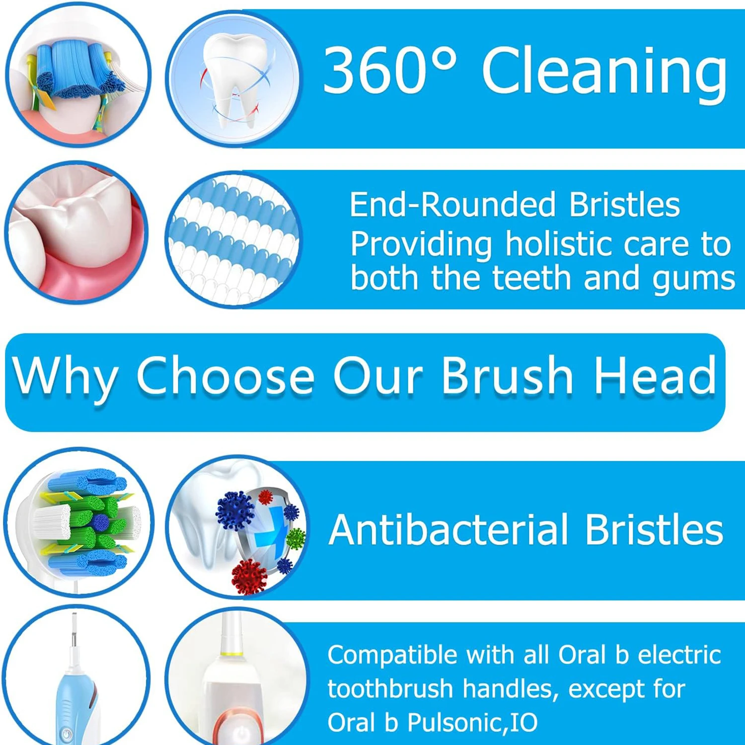 رأس فرشاة أسنان كهربائية متوافقة مع براون عن طريق الفم ب ، حيوية برو ، سلسلة المراهقين الذكية العبقرية ، تناسب ، 16 حزمة ، تناسب #5