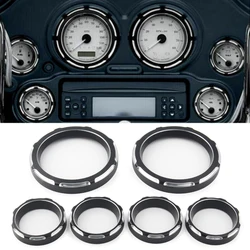 Placa de velocímetro cnc, 6 peças, medidor de explosão, moldura para harley touring electra glide street glide trike modelos flht flhx 1996-2012 2013