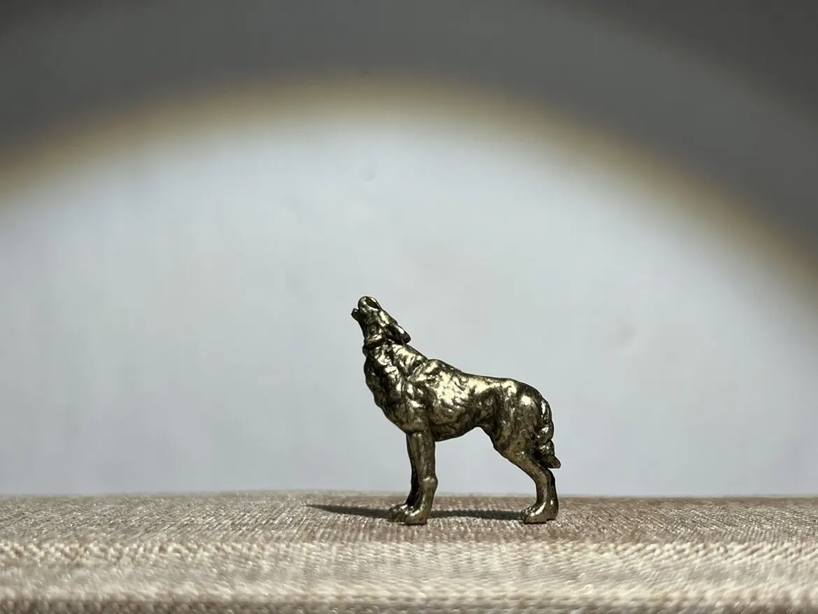 Wolf Animal Alloy Succulent Flower Pot Fish Micro Landscape Ornaments Character Mini Micro Carved Bonsai Special Small Ornaments