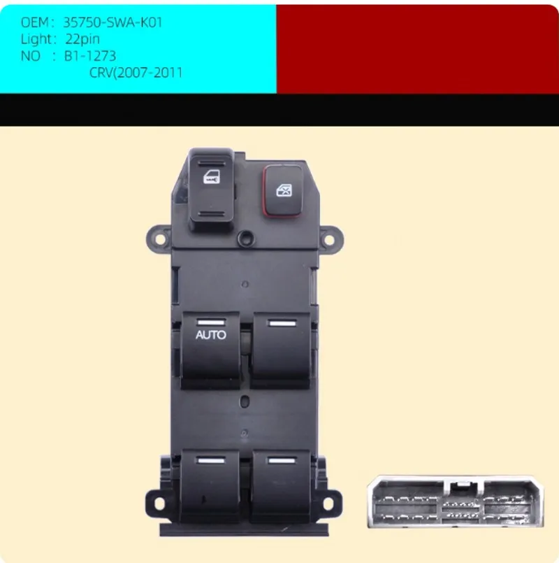 Автомобильные аксессуары, левый передний электрический переключатель управления стеклоподъемником, кнопка регулятора, часть Taf Honda CRV 2008-2016