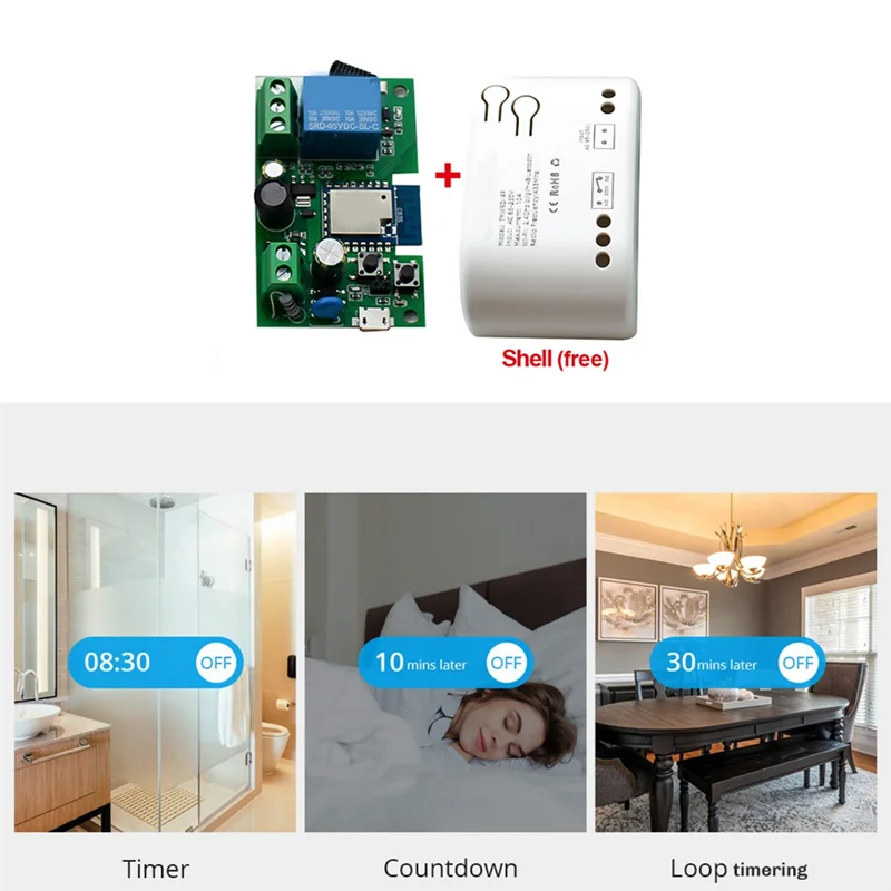 Tuya WIFI Gate Garage Door Opener Smart Motor Wireless Remote Control Inching Self-Locking Timering Receiver