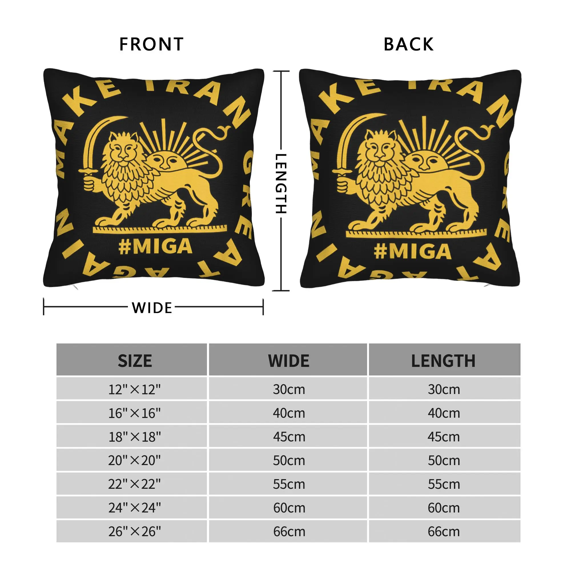 Pillow Cover Make Iran Great Again Persian Lion and Sun Shiro  Retro Trendy Pillow Case For Sofa Car Home Decor Pillowcases
