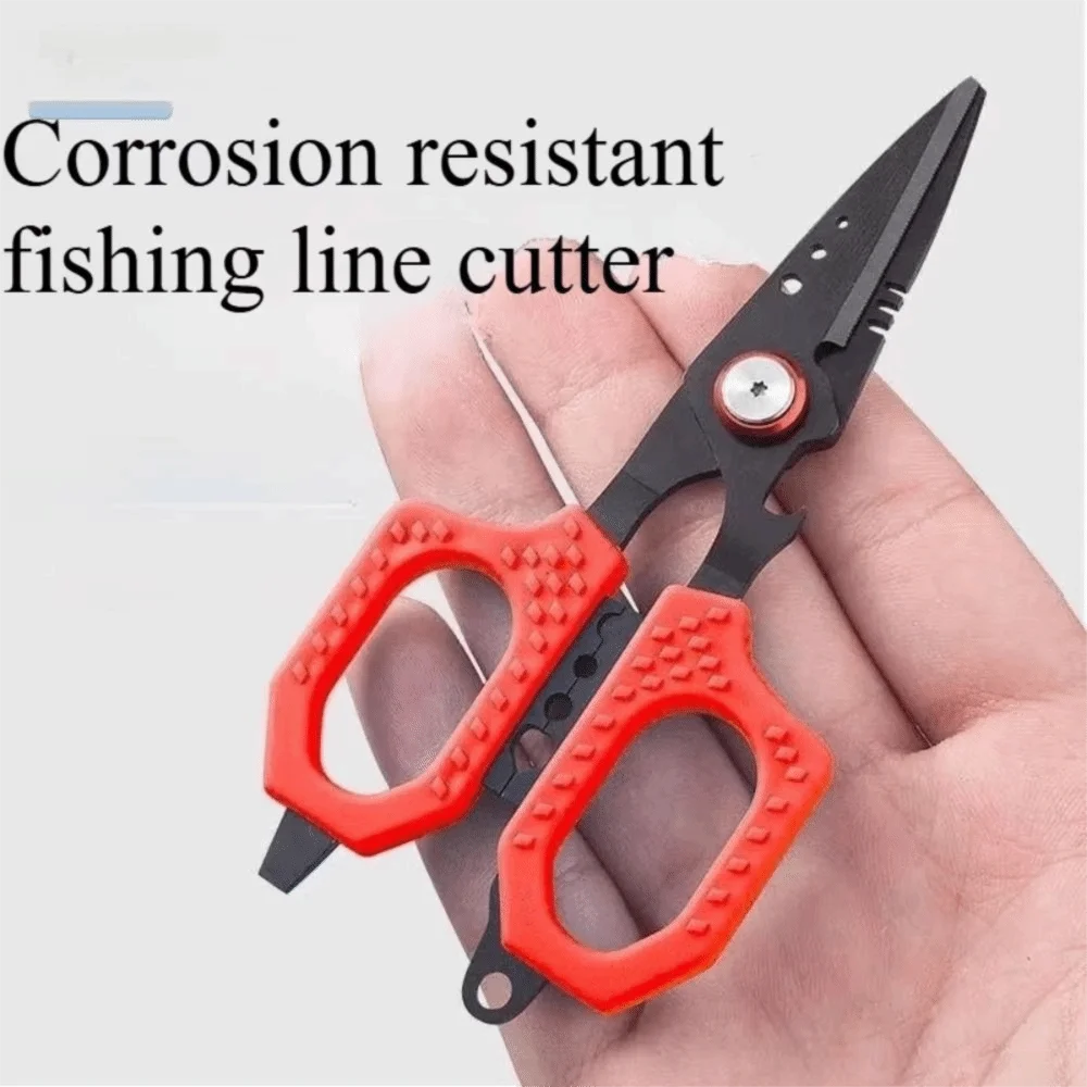 

High Strength Precision Fishing Scissors Double Serrated Anti Sea Water Braid Line Cutter Bottle Opener Professional