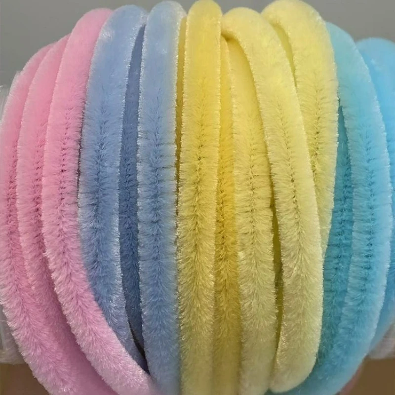 100Pcs 8mm Colorful Pipe Cleaners 30cm Chenille Stems Plush Sticks Hand Woven Flower Bouquet Hair Accessories DIY Craft Supplies