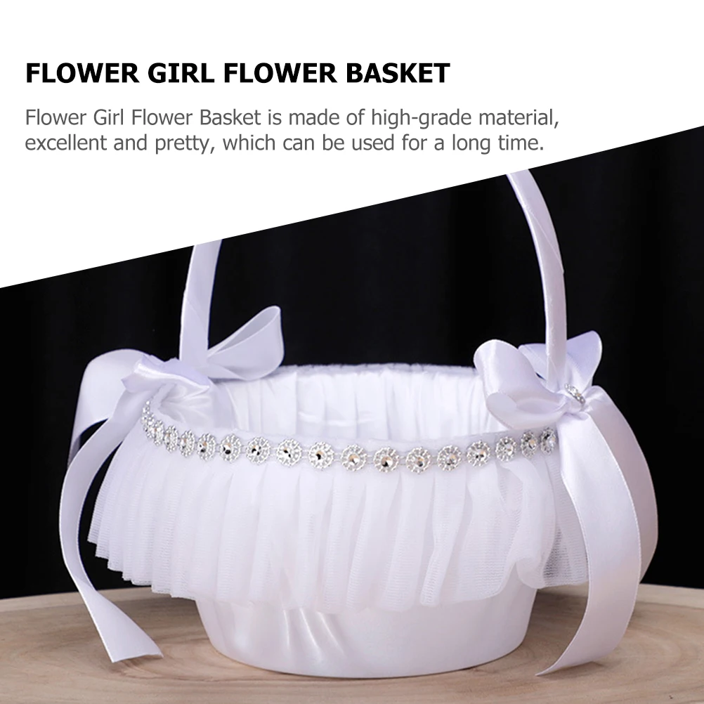 1 قطعة يده لتخزين بتلات الزفاف العروس زهرة الحاويات ريفي الدانتيل تصميم الطرف الديكور سلة للزهور الزفاف