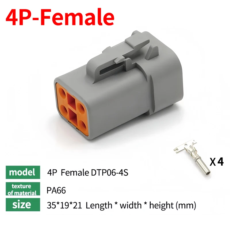 4 Pin DTP04-4P DTP06-4S Deutsch DTP Connector - Gray Male Female Waterproof Electrical Auto Plug for Marine, Bus & Industrial T&I Online Store