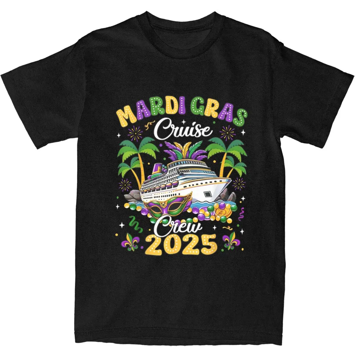 Mardi Gras Cruise Crew 2025 Trip New Orleans Family Matching T Shirts Short Sleeve Tshirt Cotton O Neck Plus Size 5XL Clothes