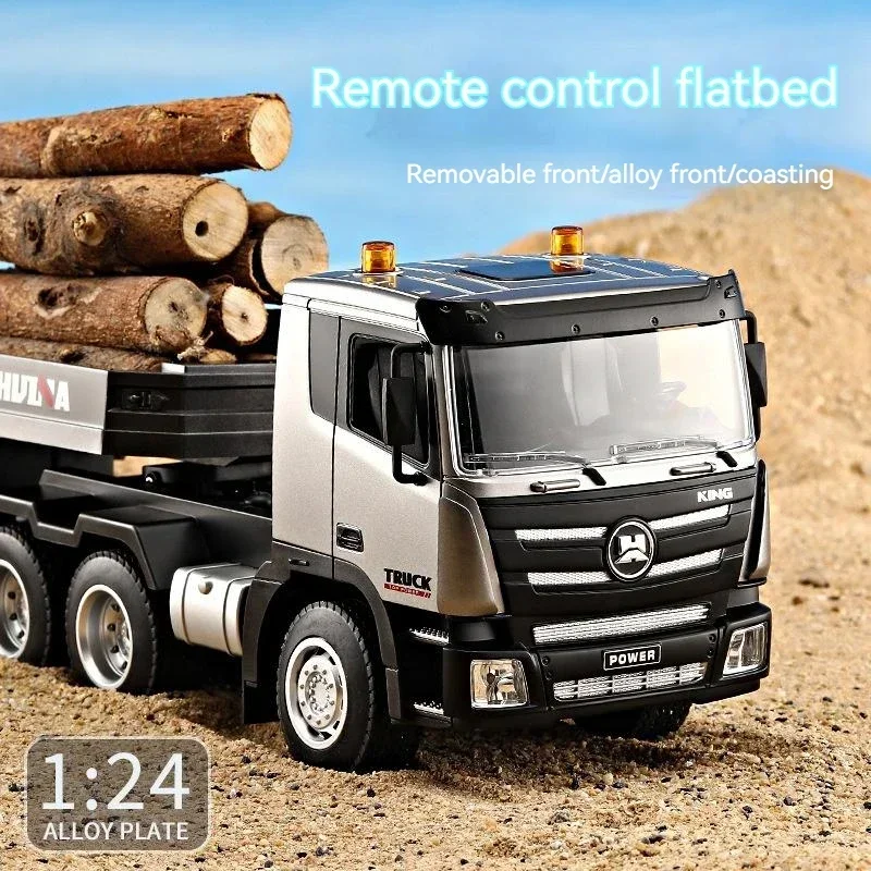 

Clearance Sale Huina 1318 RC Flat Truck Model 1:24 Alloy Engineer Vehicle 2.4G Remote Control Car 9Channels Trailer Toys