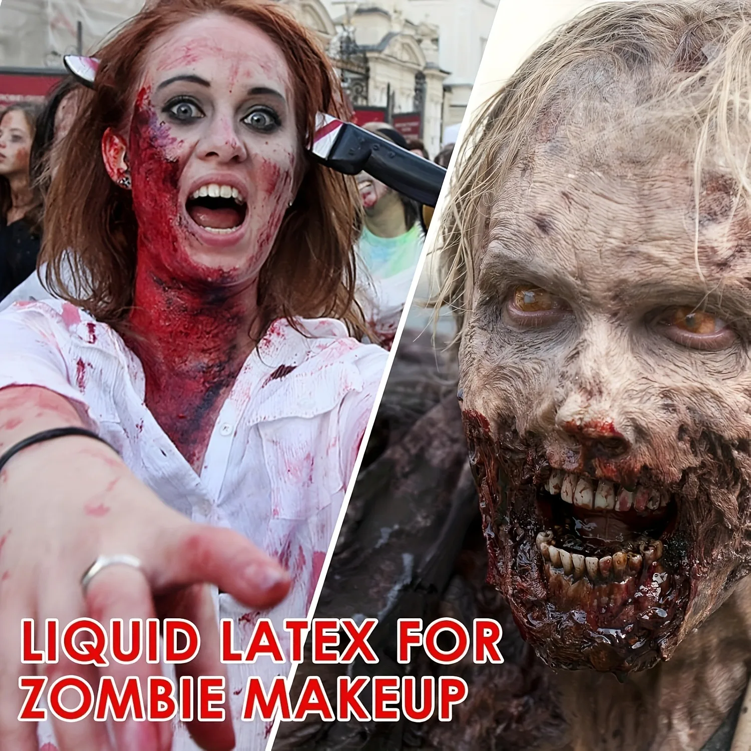 EYIR Halloween SFX Flüssiglatex Make-up Set 2 Stück 30ml Kunsthaut Effekt für Spezialeffekt Make-up Zombie Monster Kostüm – Detail 7