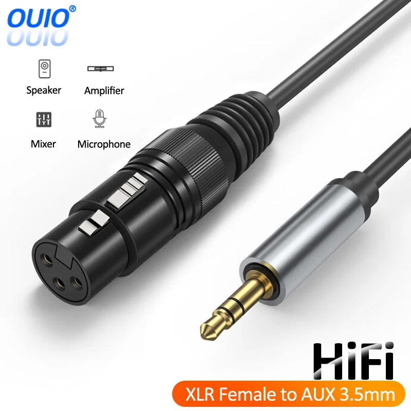 XLR Female to 3.5mm Jack Audio Cable Microphone Balanced Analog Mic Cord for Speaker Amplifier Mixer HiFi XLR to 3.5mm AUX Cable