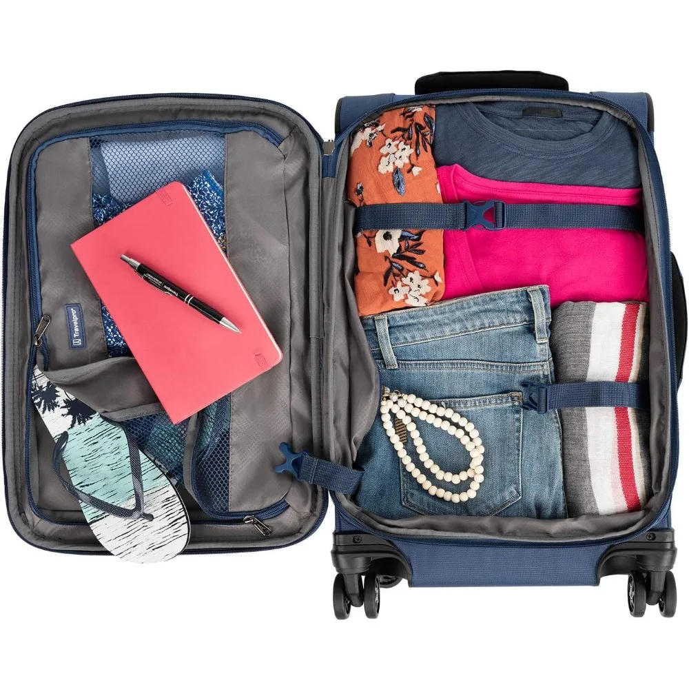 Travelpro Tourlite ソフトサイド 2 点セット、拡張可能な荷物、4 つのスピナーホイール付き、軽量スーツケース、21 インチの機内持ち込み、25 インチのチェック