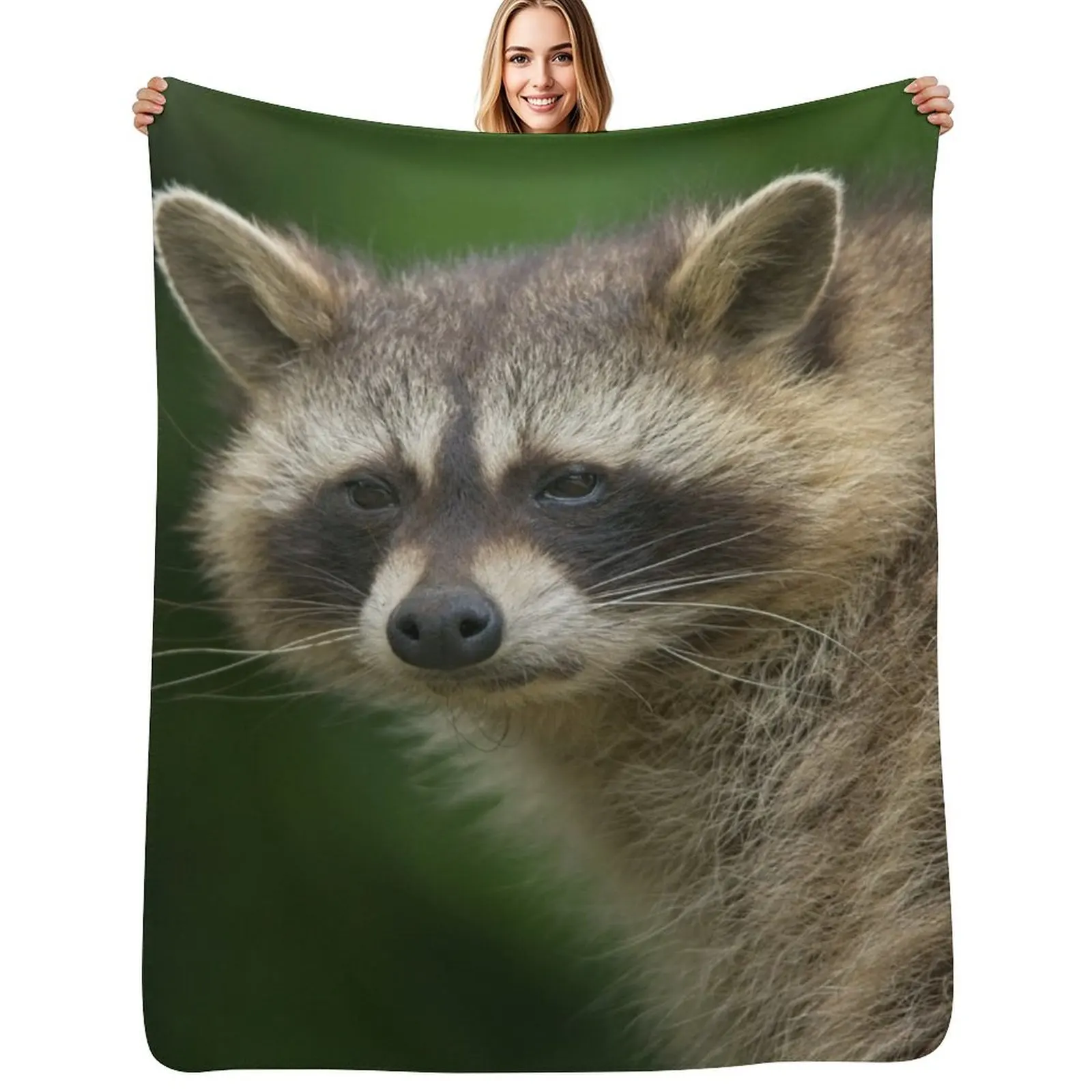 

Raccoon Throw Blanket Large Luxury Designer for winter Luxury Brand Blankets