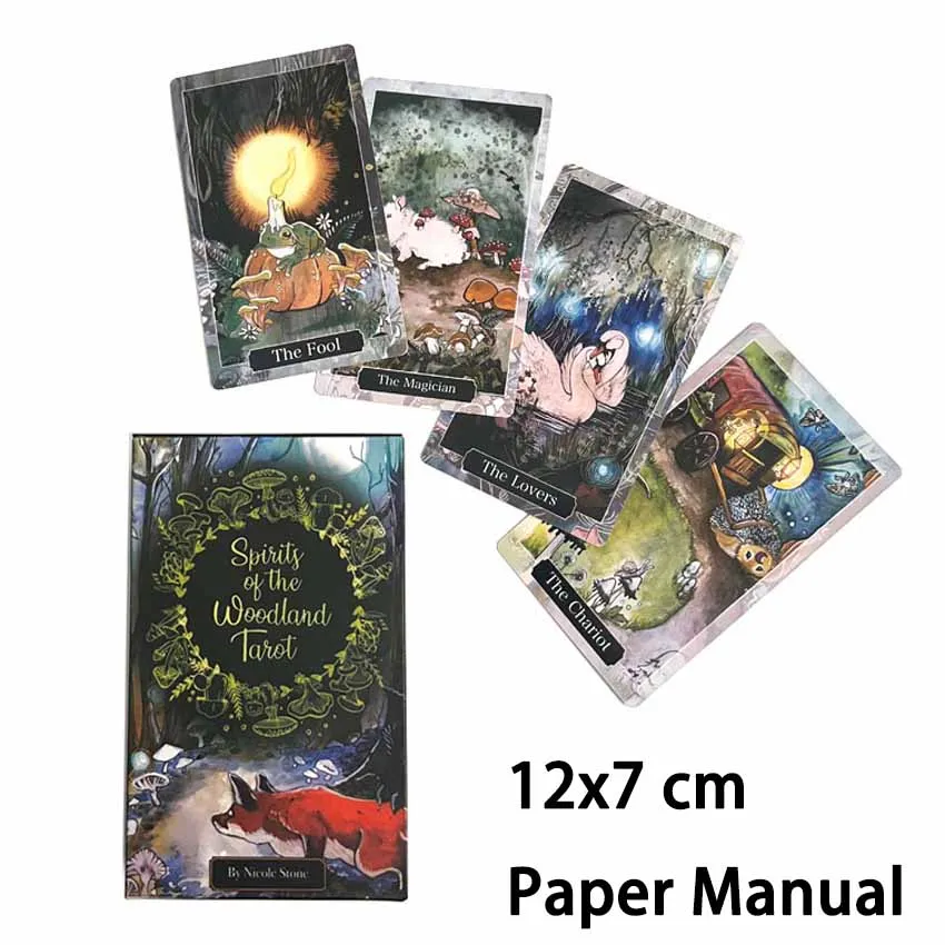 12x7 cm Spirits of the Woodland Tarot Deck Paper Manual Card Game