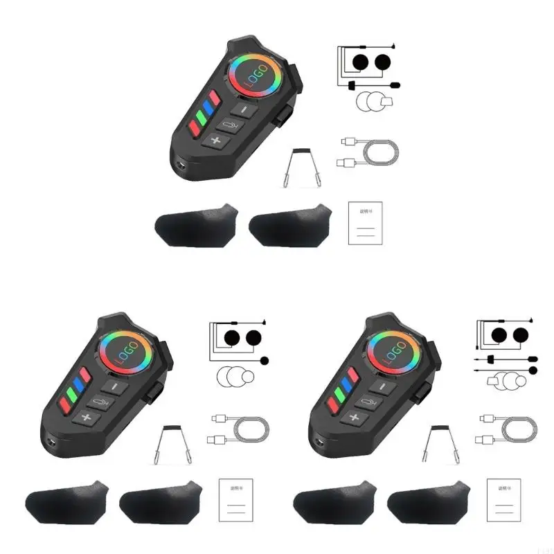 Graphenes Loa nghe xe máy 5.4 IPX8 không thấm nước 2H LED Sạc nhanh Đèn LED cho người đi xe đạp F19E