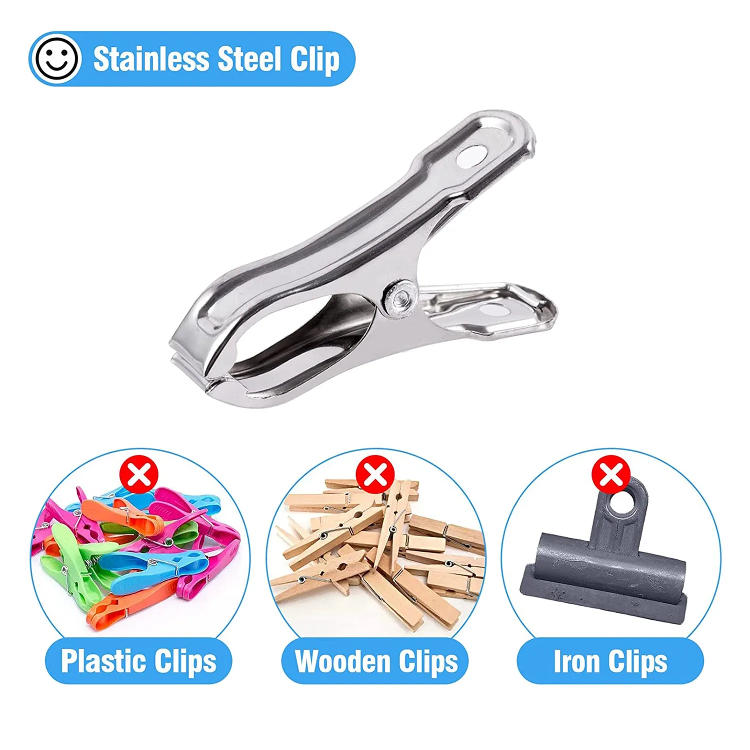 60 PCS Garden Clips,Greenhouse Clamps Stainless Steel,Greenhuose Clips for Netting,Have a Strong Grip