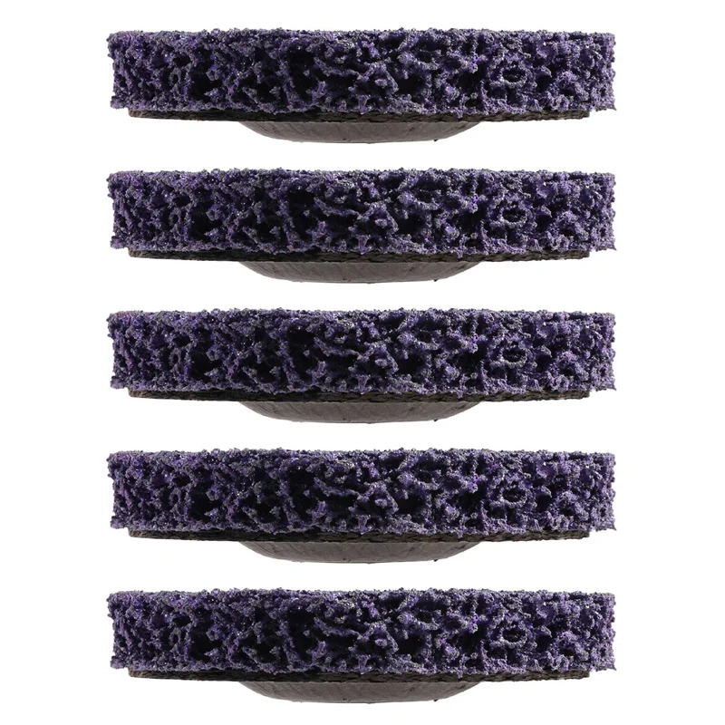 

ELEG-5Pcs Durable Poly Strip Disc Wheel 100X16mm Wood Metal Paint Rust Removal Clean Abrasive Tools For Angle Grinder