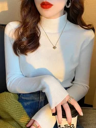 2026 New Turtleneck Sweater Women Fashion Stretch Tops Women Knitted Pullovers Long Sleeve Bottoming Knitted Sweater