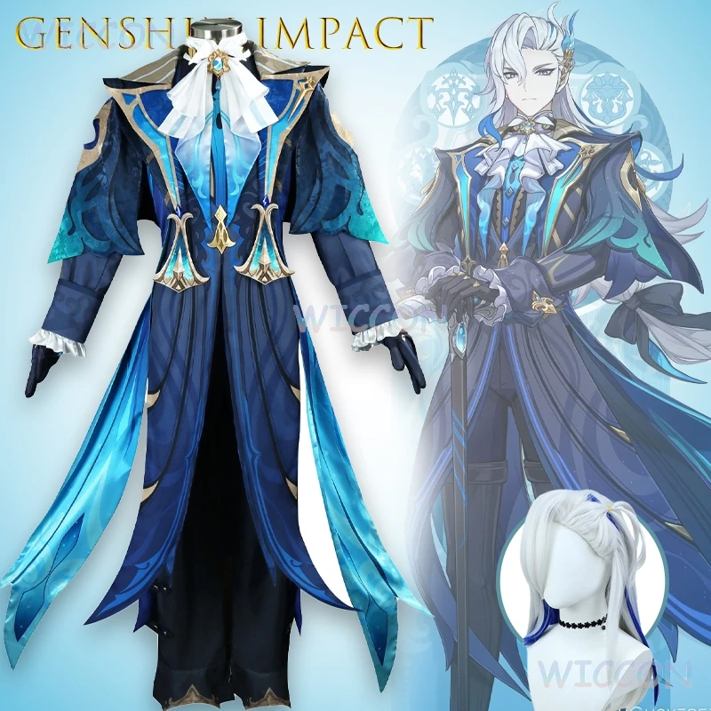 

Genshin Impact Fontaine Chief Justice Outfit Game Anime Cospaly Character Neuvillette Cosplay Costume Halloween Party Convention