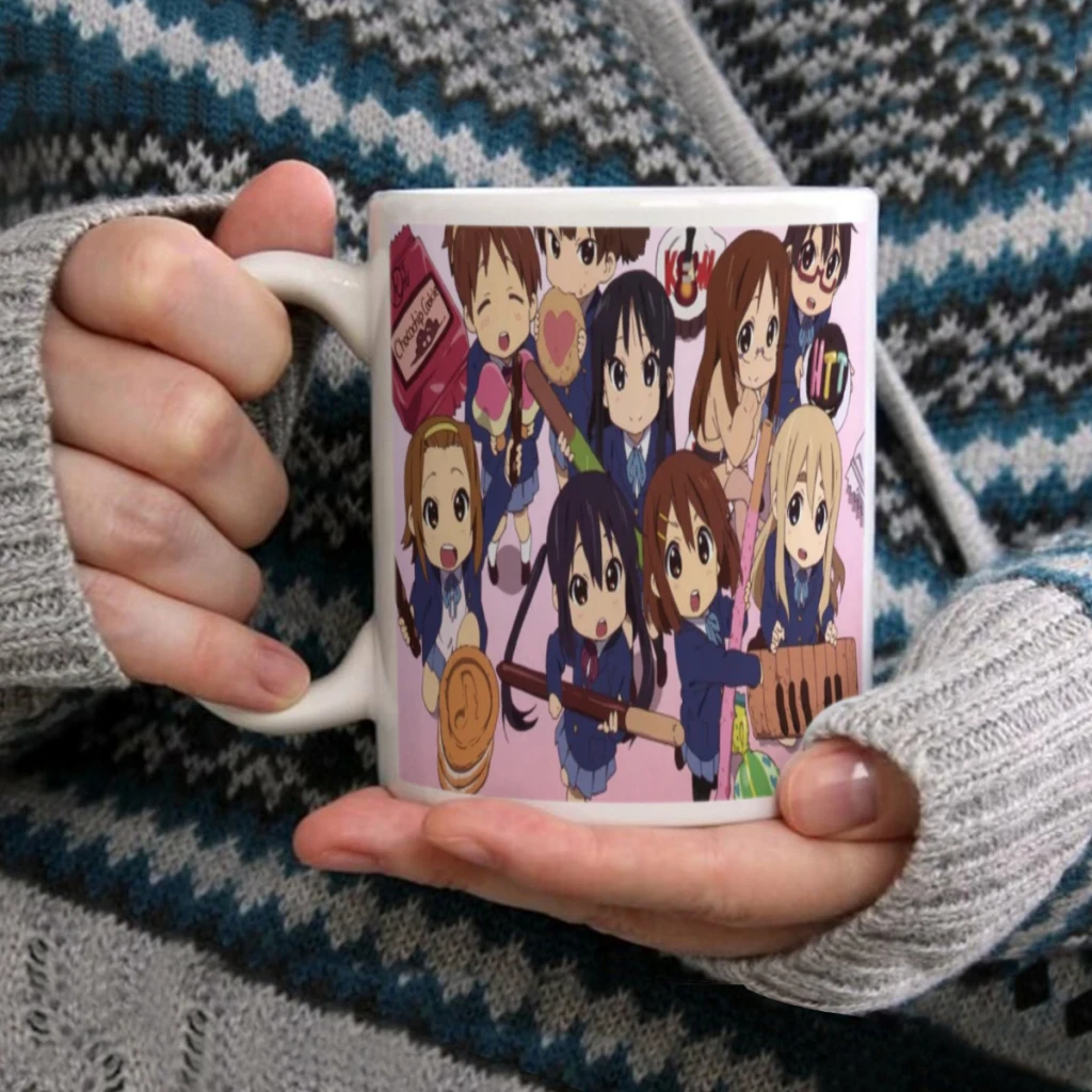 

New K-ON Anime Cocoa Tea Coffee Cup With Handle For Office Porcelain Mug Gifts Men Women 11Oz