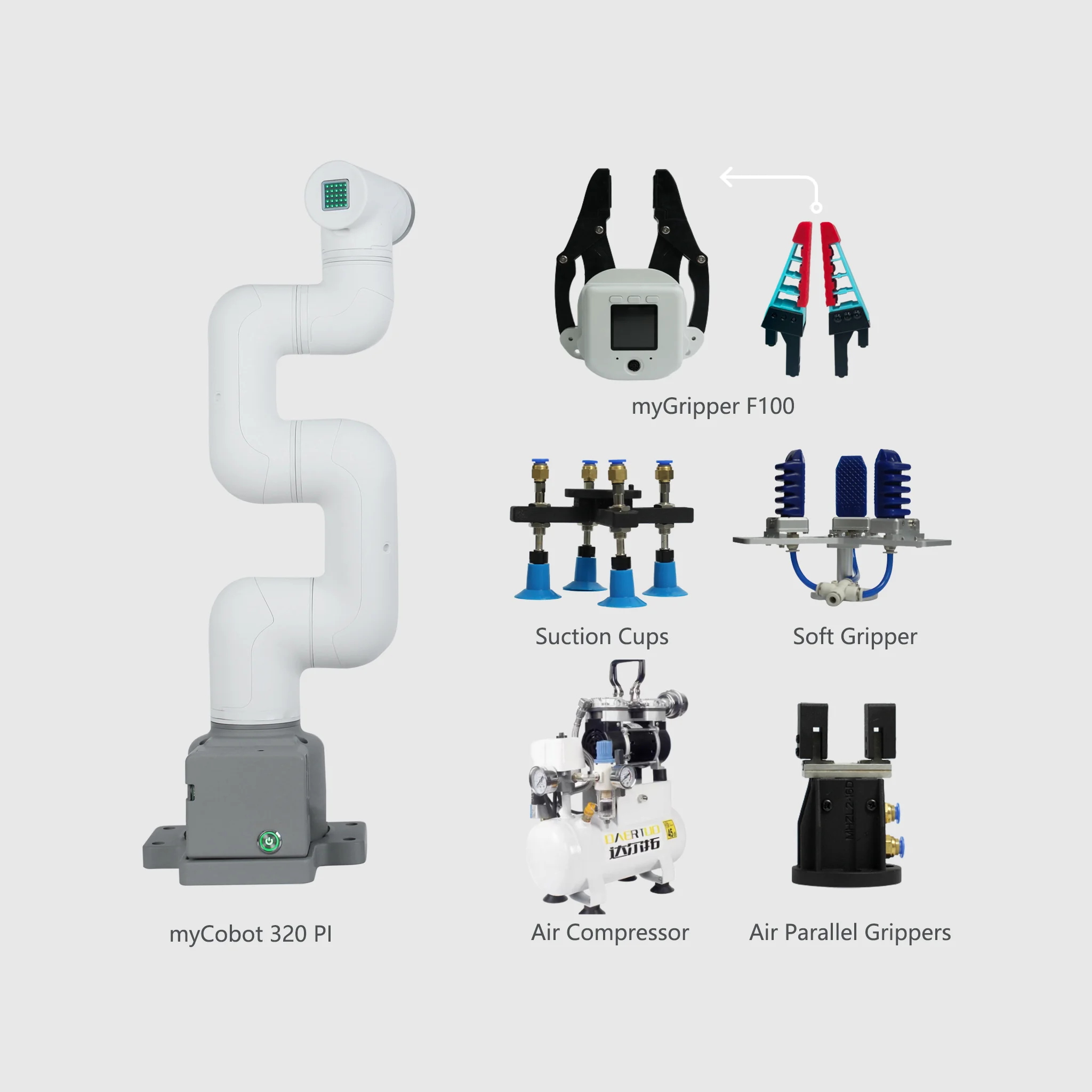 Elephant robotika myobot 320 2022 semua-dalam-satu rangkaian 6 lengan robot kolaboratif (dengan dasar datar)