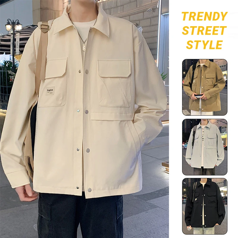 

Мужская куртка, новый зимний стиль, модное стильное универсальное пальто большого размера с лацканами, большие размеры, очень большая повседневная мужская верхняя одежда