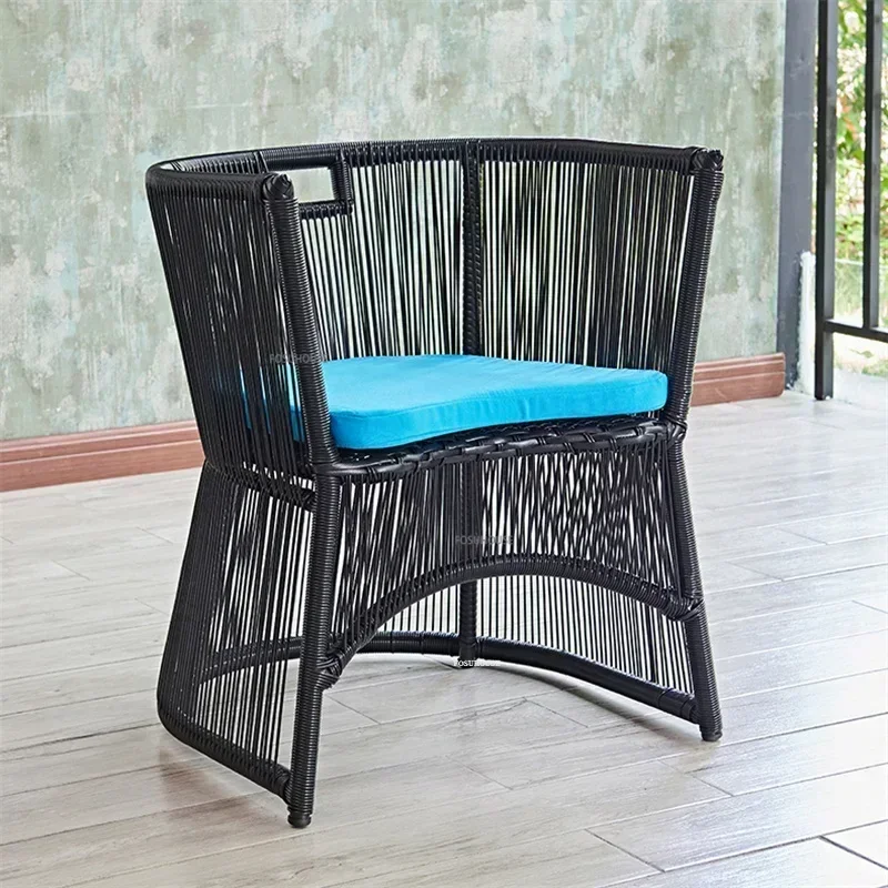 #Modern Outdoor Rattan Garden Patio Table Chair Set Three Piece Home Leisure Furniture Space Saving For Balcony Terrace Apartmen