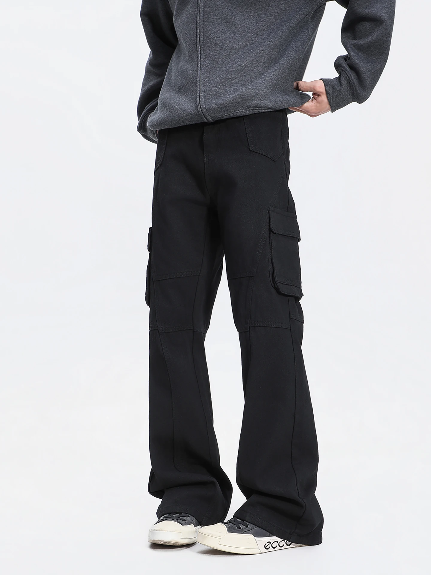 

Джинсы Boyue American Sle Workwear, облегающие мужские джинсовые брюки с высокой талией и большими винтажными свободными расклешенными брюками