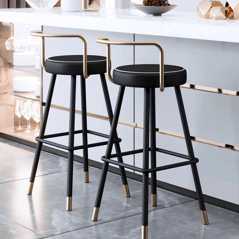 

Modern Cushions Counter Stool Metal Design Bar Chair For Kitchen Vanity Reception Library Chaises Salle Manger Home Furnitures