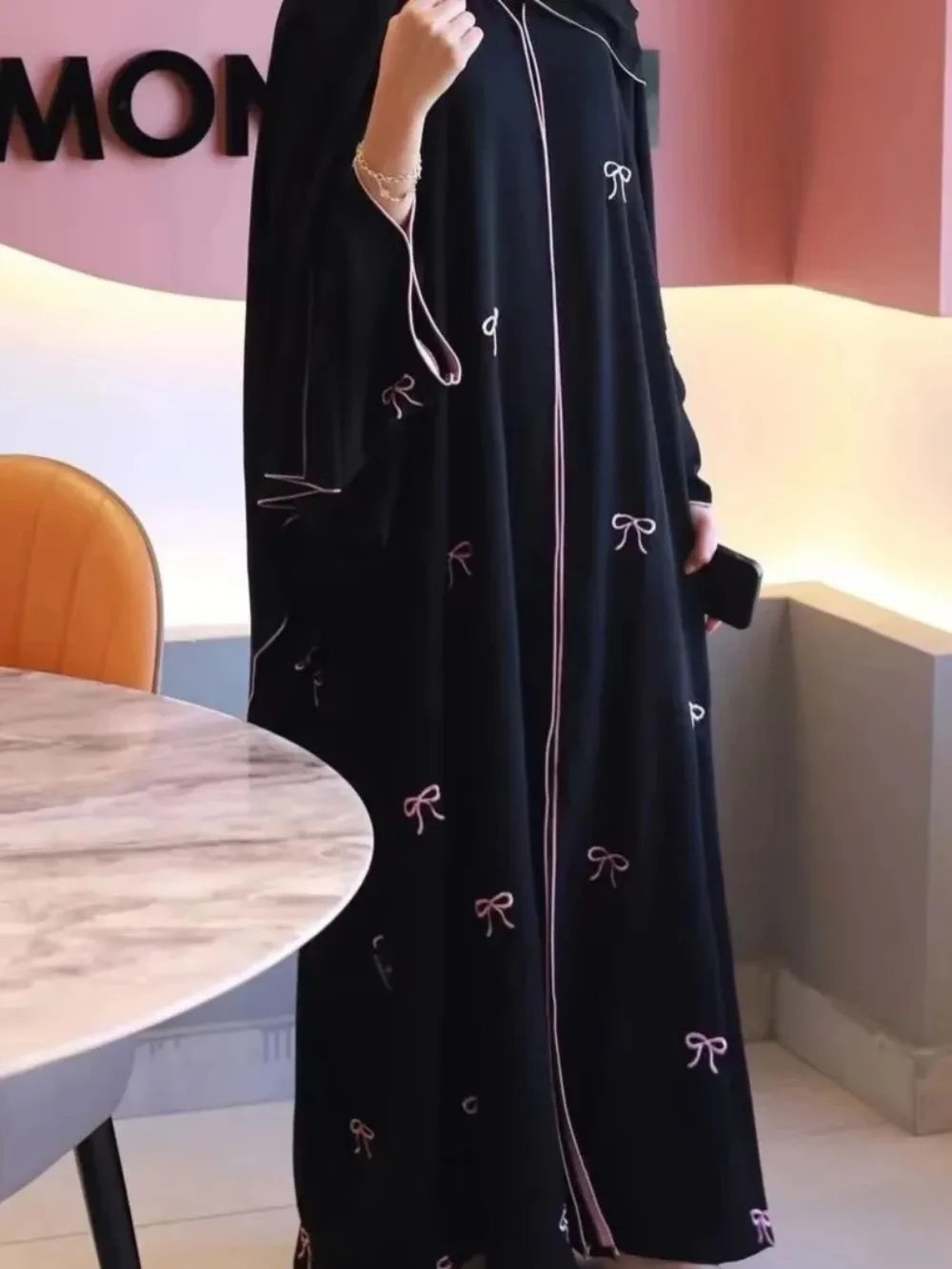 라마단 이드 모로코 원피스 무슬림 여성 아바야 2024 기도 원피스 긴팔 로브, 인도 아바야스 두바이 터키 롱 베스티도 라르구