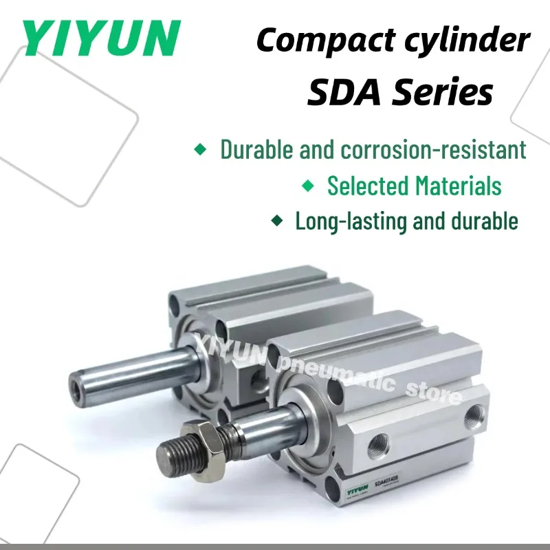 SDA40X5X10X15X20X25X30X35X40X45X50X60X70X80X90X100 S B SB YIYUN SDA Series Compact cylinder Pneumatic component tools
