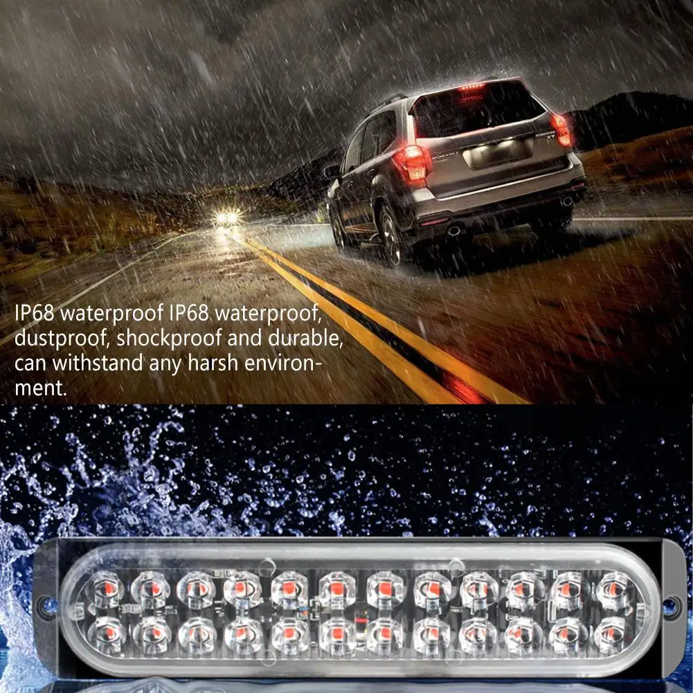 

1 Pair 24 Led Lights Truck Warning Lights Turn Signal Ip68 Waterproof For 12-24v Cars Motorcycles Trains