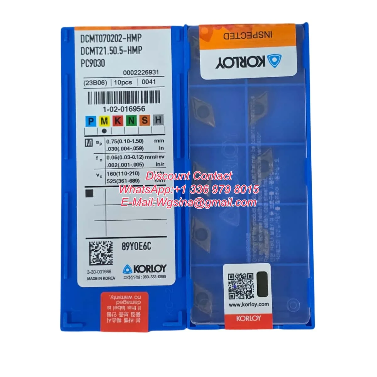 10pcs Korloy DCMT Turning Inserts DCMT070202/04,11T302/04/08 HMP PC9030 NC3120 NC3020 NC3030