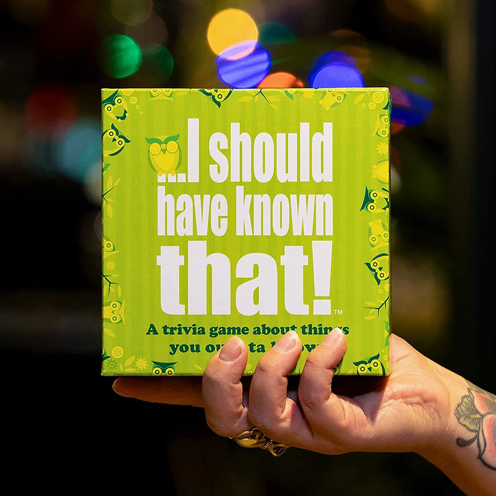 I should have known that! Card Game Green board game 110 cards with more than 400 questions about things that you should know