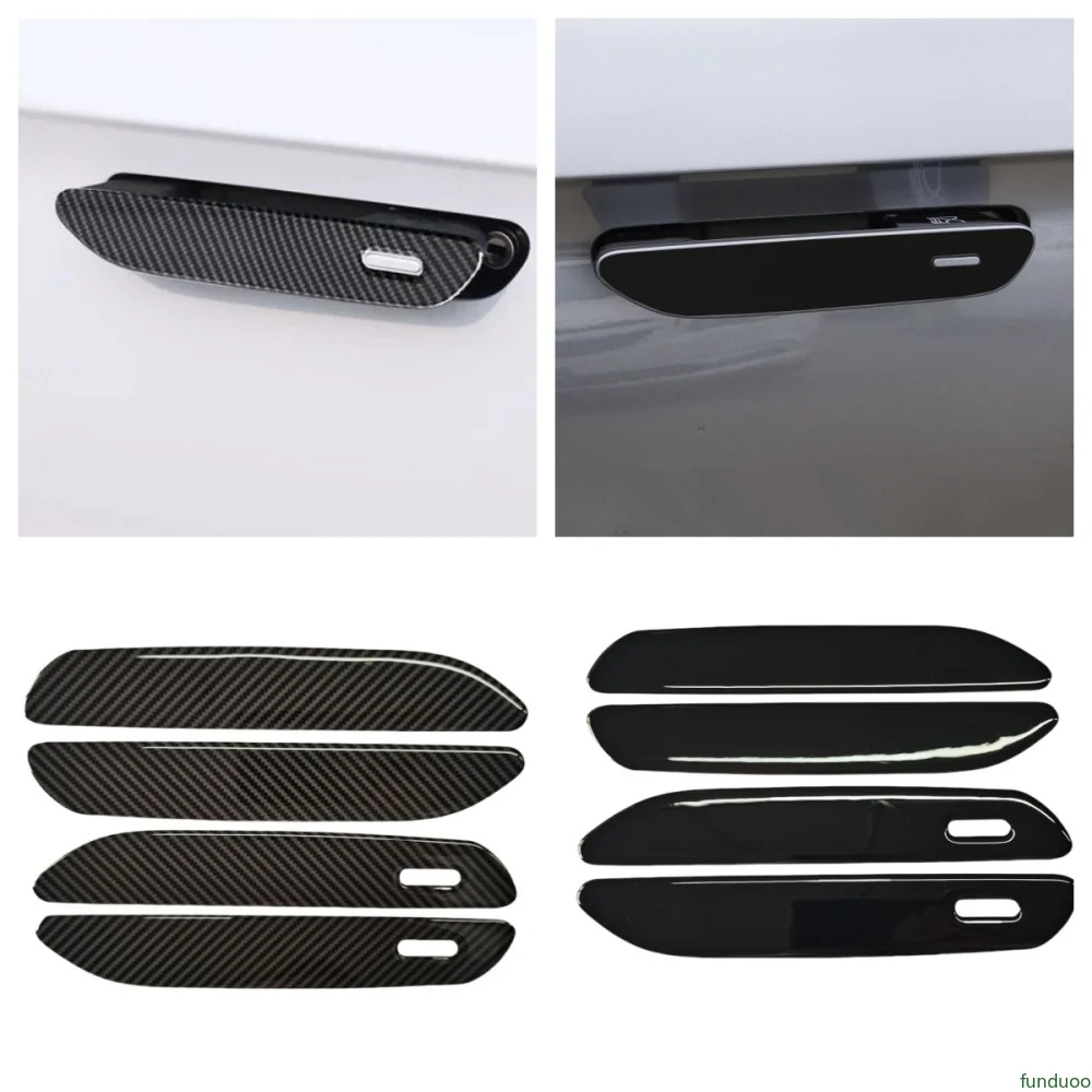 

Для BYD HAN EV 2022 2023 2024 205: Накладки на ручки дверей из глянцевого карбона, черные, для стайлинга автомобиля, автоаксессуары