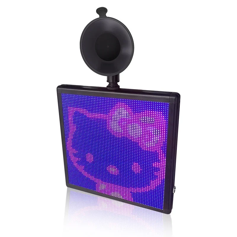 P4-64X64 Car Window Light Emotion Screen Sign Board Bluetooth APP Control RGB Lamp LED Display Car Accessories