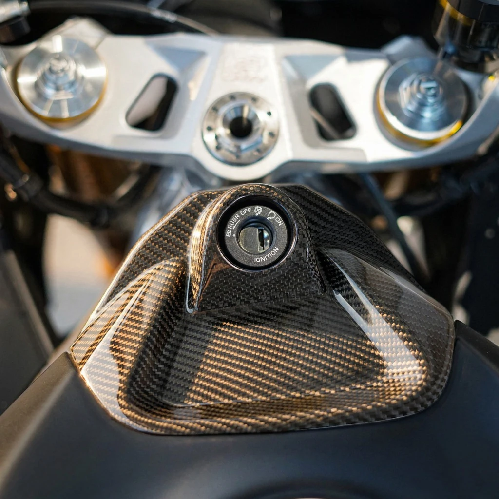 Carbon Fibre Motorcycle Front Fuel Tank Cover for Aprilia RS 660 2020-2026