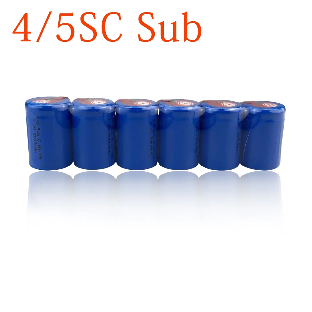 SC 1.2V 2800mAh Rechargeable Battery Sc Sub C Ni-cd Cell Batteries with Welding Tabs for Electric Drill Screwdriver