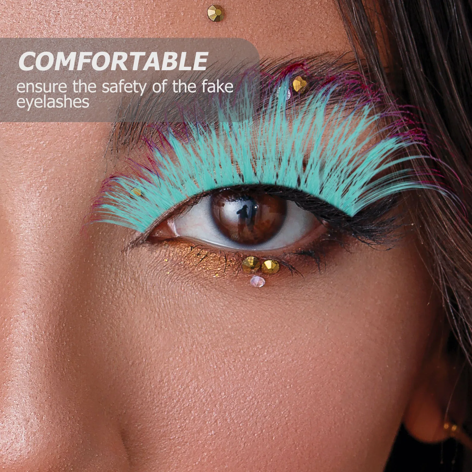 

Fake Eyelashes Extensions Colored Individual False Lashes Women Girls Lightweight Comfortable Party Stage Makeup