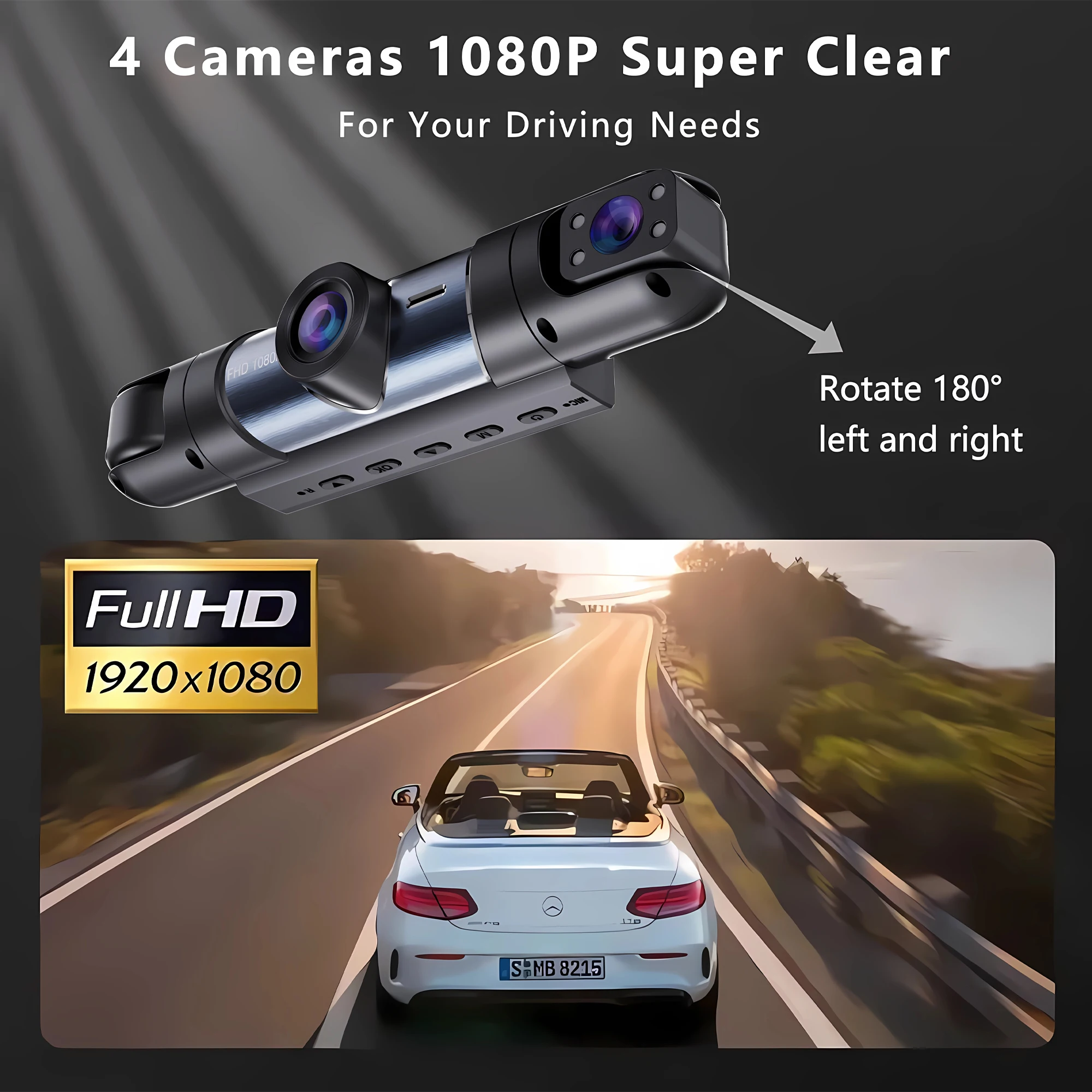 4 Lentes 360 °   Cámara de sal - Panoramic Dash Cam 360 reseña y precio