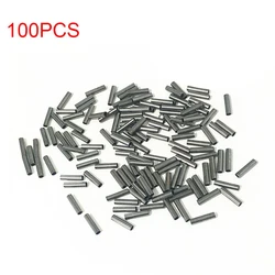100Pcs Fishing Wire Tube Round Copper Fishing Line Aluminum Crimp Sleeve Copper Tube 1.0-2.8mm Sea Line Tube Fishing Accessories